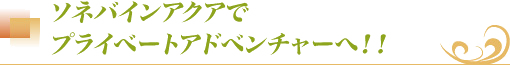 ソネバアクアでプライベートアドベンチャーへ！！